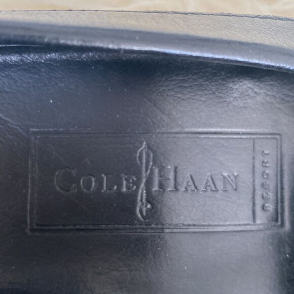 Cole Haan Men's Black Leather Loafers Made in Italy US 10.5 Preppy Tassels Woven - Picture 5 of 9